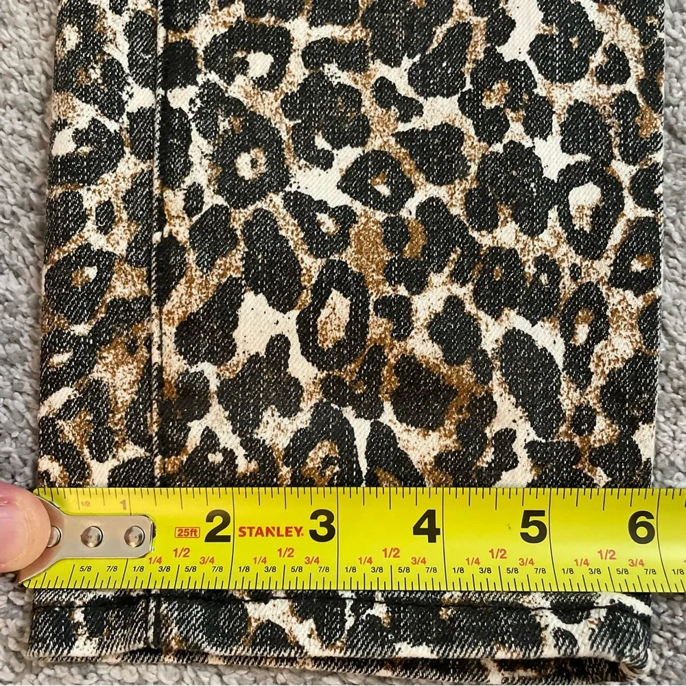 New Volcom Women’s 27 Leopard Print High Rise Button Fly Skinny Denim Jeans - Picture 11 of 16